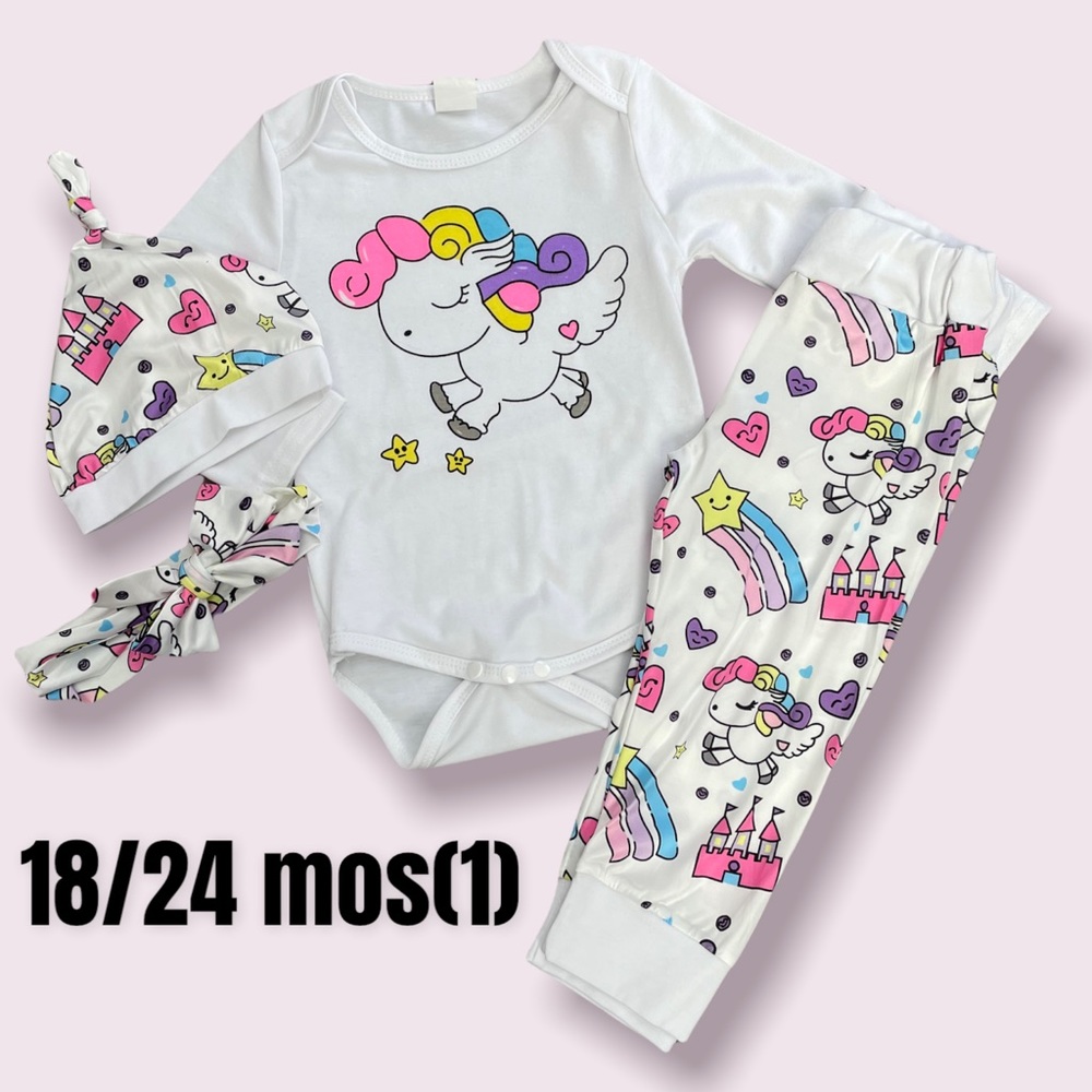 Boutique Baby Girl Unicorn 4pc Outfit